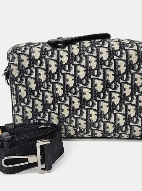 Dior Navy Blue Canvas Homme Ringo Pouch Crossbody Bag