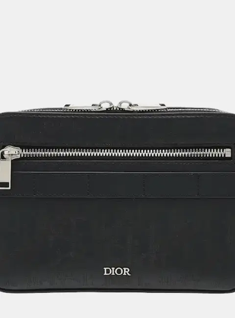 Dior Safari Oblique Galaxy Black Leather Men's Messenger Bag