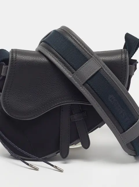 Dior x Sacai Saddle Mini Tricolor Nylon and Leather Crossbody Bag