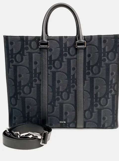 Dior Black Fabric Homme East-West Tote and Shoulder Bag 1ESSH232YXL
