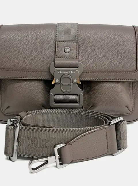 Dior Brown Leather Homme Hit the Road Messenger Bag