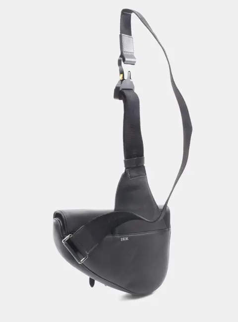 Dior x ERL Saddle Black Leather Belt Bag