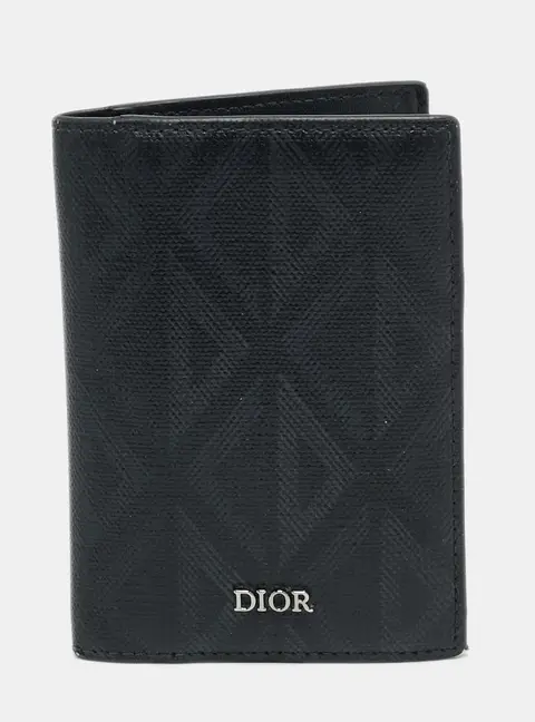 Dior Black Oblique Galaxy Leather Bifold Card Holder