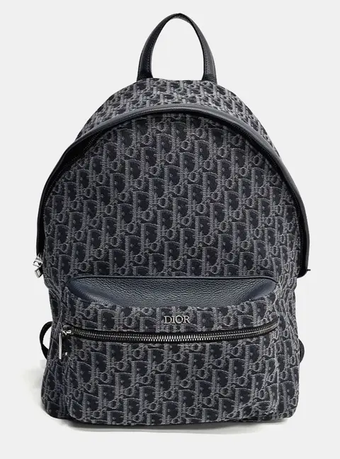 Dior Homme Oblique Navy Blue Fabric Backpack