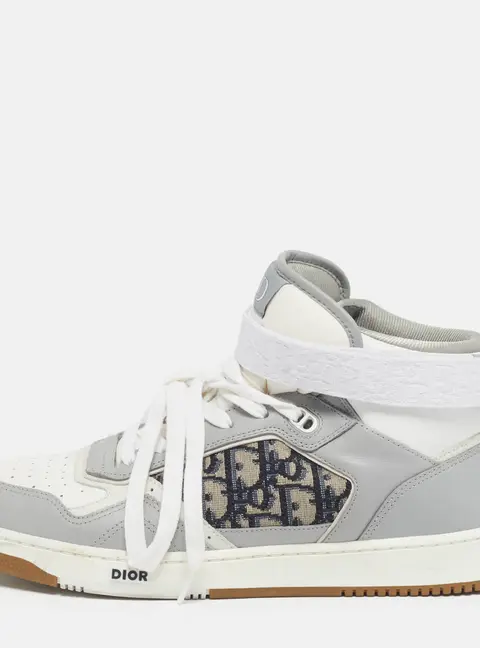 Dior B27 Size 45 Multicolor Jacquard and Leather High Top Sneakers