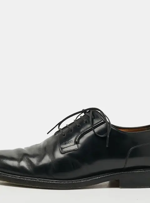 Dior Size 40.5 Black Leather Derby