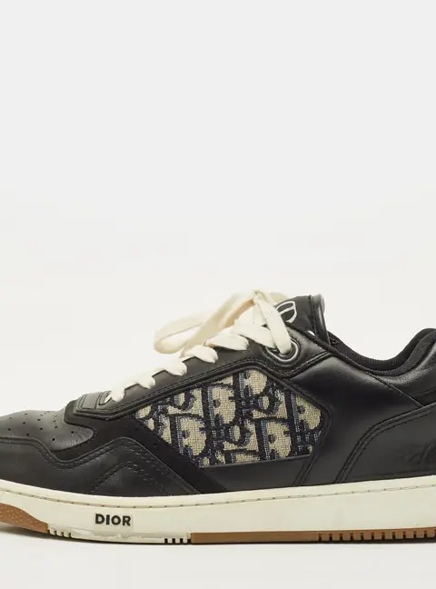 Dior B27 Size 43 Black Canvas and Leather Lace Up Sneakers