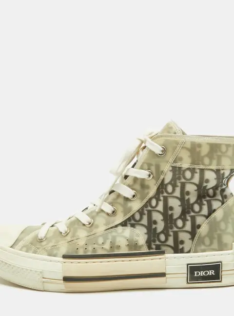 Dior B23 Size 44 Transparent Mesh and PVC High Top Sneakers