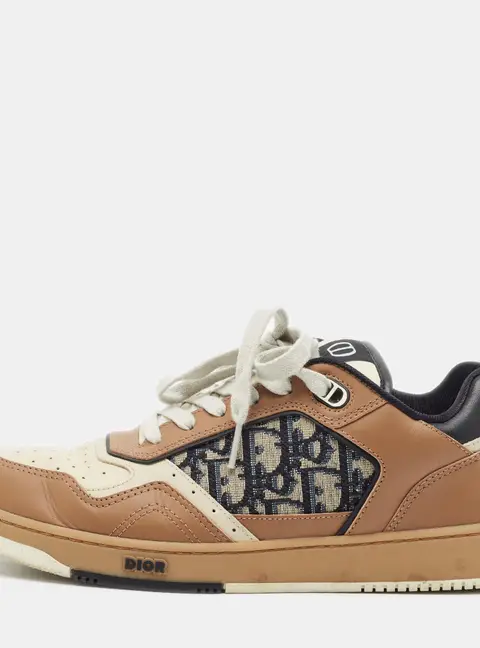 Dior B27 Size 42 Tricolor Jacquard and Leather Lace Up Sneakers