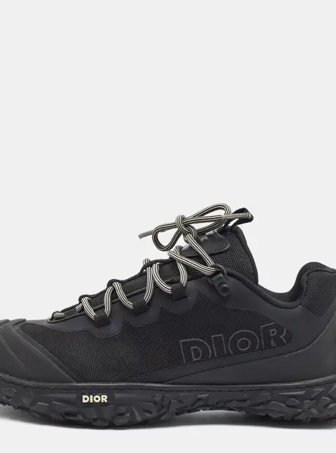 Dior B28 Size 43 Black Canvas and Rubber Lace Up Sneakers
