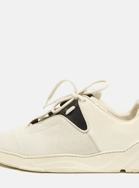 Dior B17 Size 42.5 White/Black Leather Homme Low Top Sneakers
