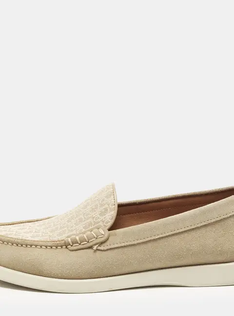 Dior Granville Size 40 Grey Jacquard and Suede Loafers