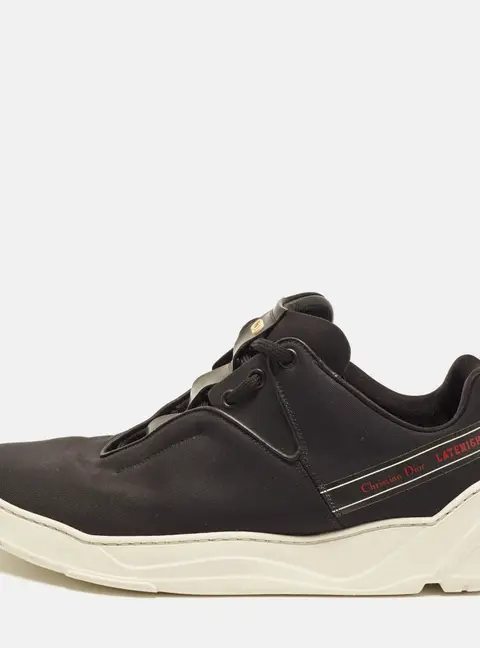 Dior B17 Size 43 Black Canvas Lace Up Sneakers