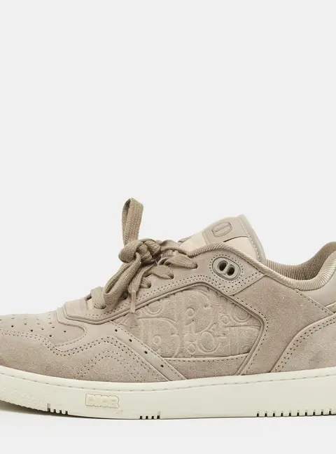 Dior B27 Uptown Size 40 Grey Oblique Suede Lace Up Sneakers