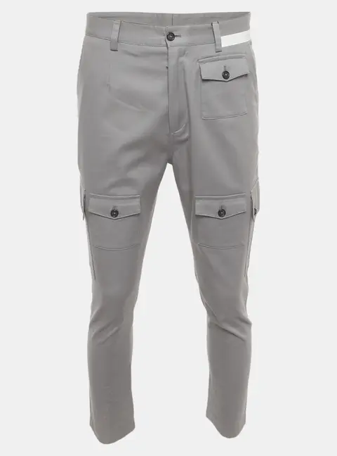 Dolce & Gabbana Grey Gabardine Cargo Trousers S