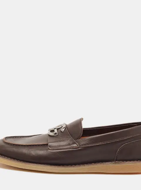 Dolce & Gabbana Size 42 Brown Leather logo plaque Loafers