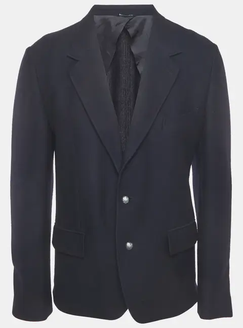 Dolce & Gabbana Navy Blue Wool Single Breasted Blazer L