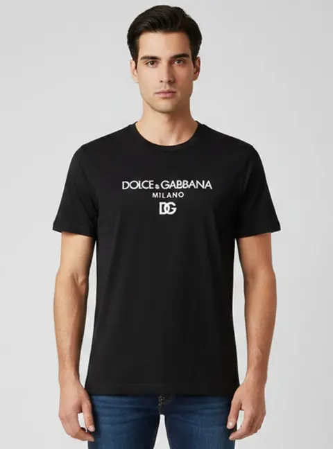 Dolce & Gabbana Black Logo Embroidered Jersey T-Shirt XXXL