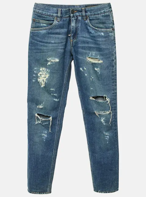 Dolce & Gabbana Blue Distressed Denim Classic Slim Fit Jeans S/Waist 32"