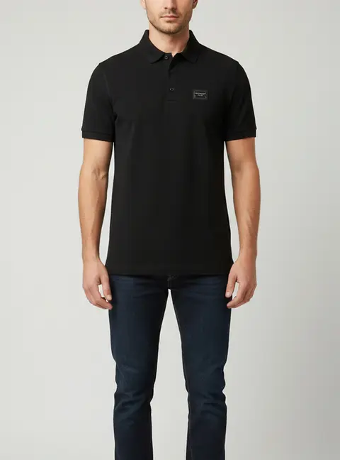 Dolce & Gabbana Black Logo Detail Cotton Pique Polo T-Shirt XXL