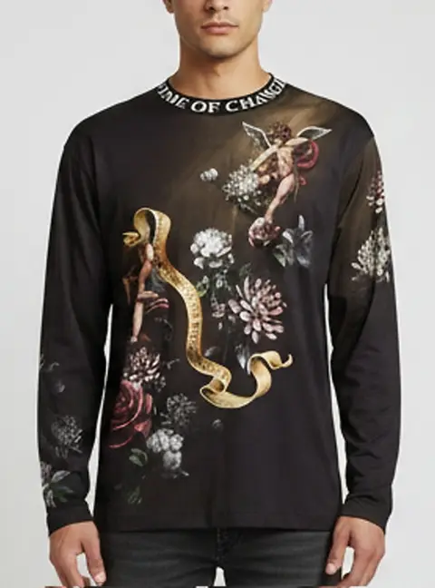 Dolce & Gabbana Multicolour Cherub and Floral Print Long Sleeve T-Shirt L
