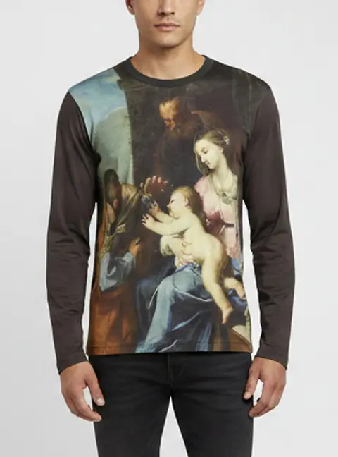 Dolce & Gabbana Multicolour Graphic Print Jersey Long Sleeve T-Shirt L