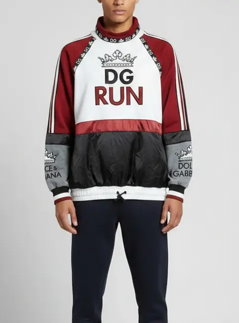Dolce & Gabbana Multicolour Patchwork Detail Cotton Turtleneck Pullover L
