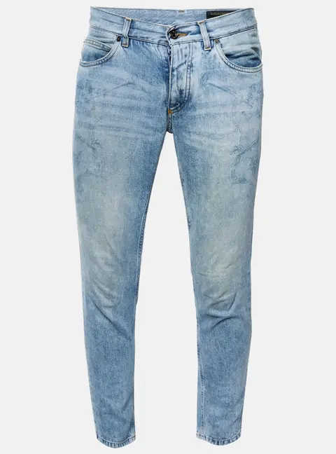 Dolce & Gabbana Blue Angel Print Denim Slim Fit Jeans S/Waist 32"