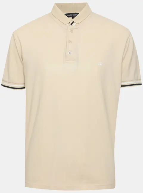 Dolce & Gabbana Beige Cotton Knit Polo T-Shirt L
