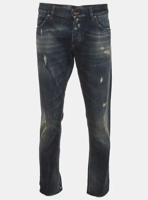 Dolce & Gabbana Blue Distressed Denim Straight Leg Jeans XL/Waist 36"