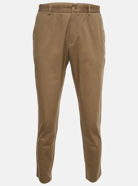 Dolce & Gabbana Beige Gabardine Straight Fit Chinos L