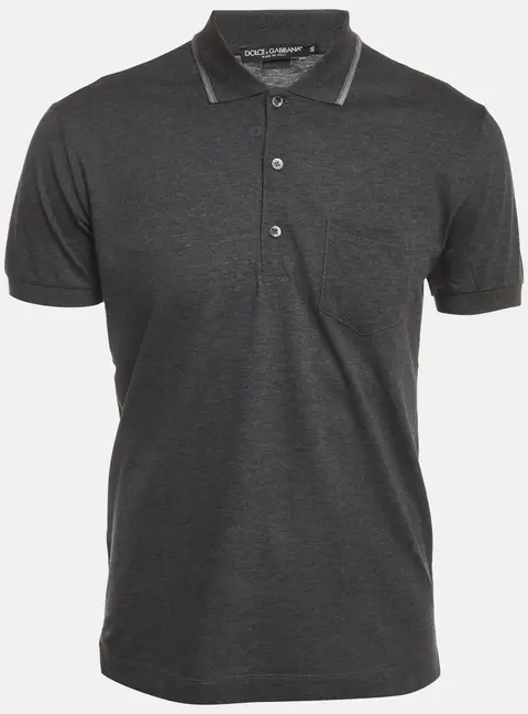 Dolce & Gabbana Grey Cotton Pique Polo T-Shirt M