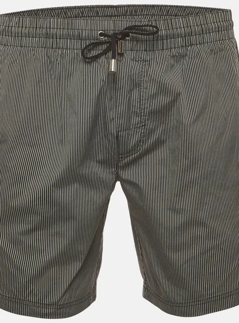 Dolce & Gabbana Beachwear Grey Striped Synthetic Swim Shorts S