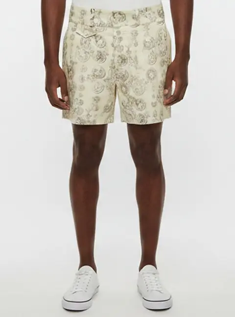 Dolce & Gabbana Cream Roman Coin Print Poplin Shorts XS
