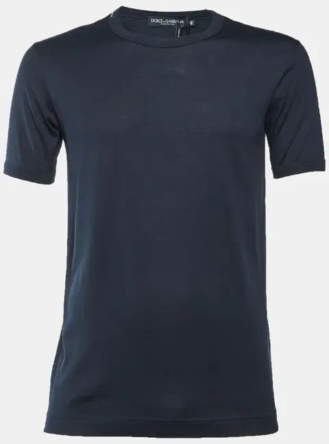 Dolce & Gabbana Black Cotton Crew Neck T-Shirt S