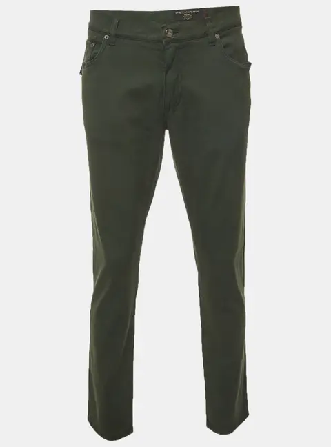 Dolce & Gabbana Green Denim Straight Fit Stretch Jeans XXXL/Waist 38"