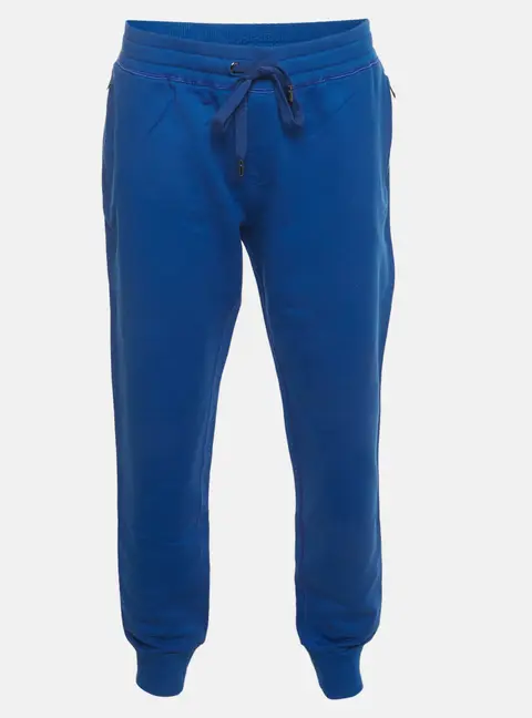 Dolce & Gabbana Blue Zip Detail Cotton Regular Fit Track Pants 5XL