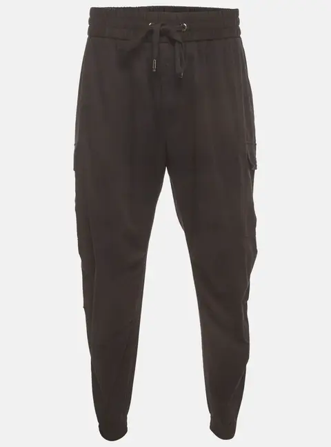 Dolce & Gabbana Black Stretch Cotton Cargo Joggers 4XL