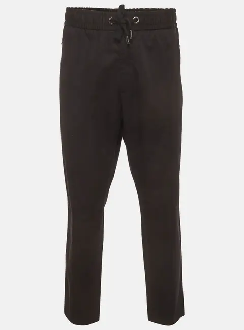 Dolce & Gabbana Black Logo Plaque Cotton Zip-Up Joggers 4XL