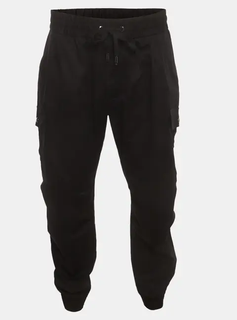 Dolce & Gabbana Black Cotton Cropped Cargo Pants XXXL