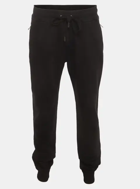 Dolce & Gabbana Black Jersey Drawstring Joggers XXL