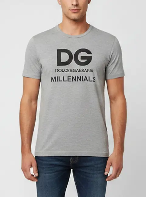 Dolce & Gabbana Grey Millennials Logo Graphic Jersey T-Shirt XS