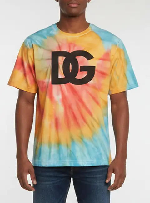 Dolce & Gabbana Multicolor Tie-Dye Printed Crewneck T-Shirt L