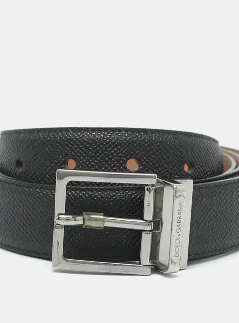 Dolce & Gabbana 105 cm Buckle Belt Black Leather