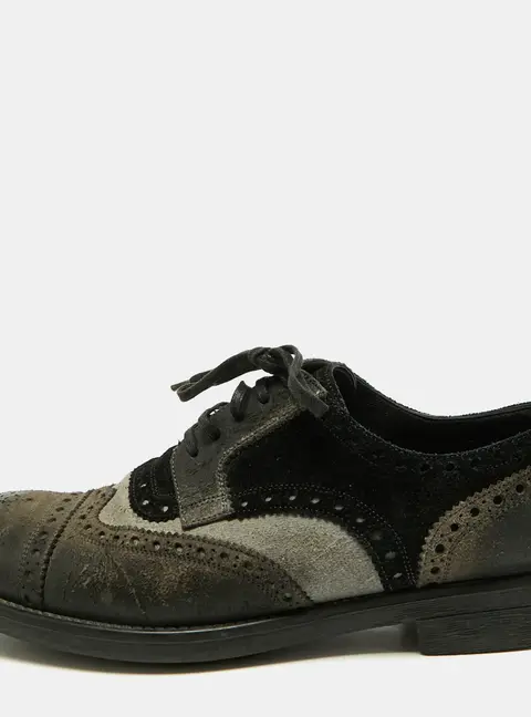 Dolce & Gabbana Size 39 Tricolor Leather and Suede Brogues