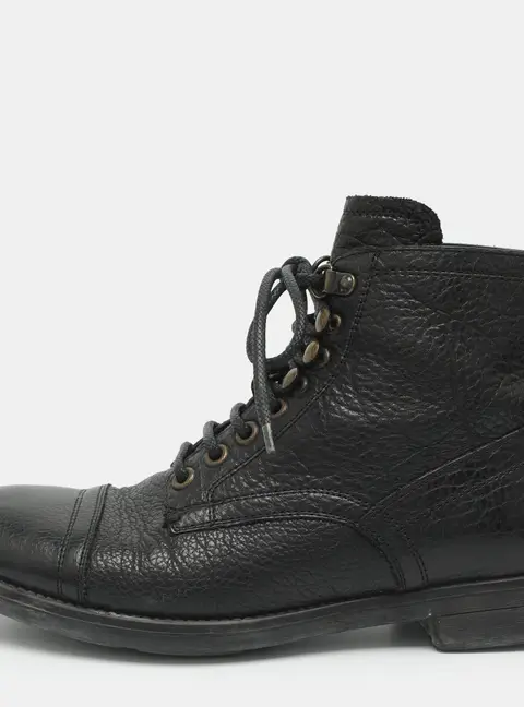 Dolce & Gabbana Size 40 Black Leather Combat Boots