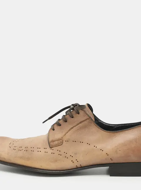 Dolce & Gabbana Size 43.5 Beige Leather Derby