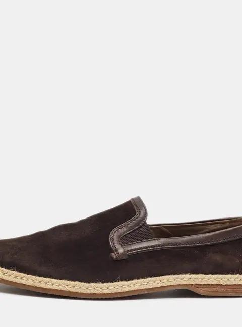 Dolce & Gabbana Size 44 Brown Leather and Nubuck Leather Loafers