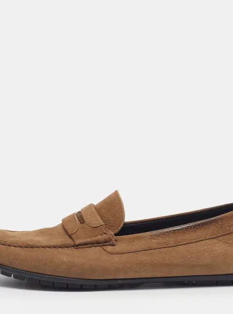 Dolce & Gabbana Size 43.5 Brown Nubuck Leather Loafers