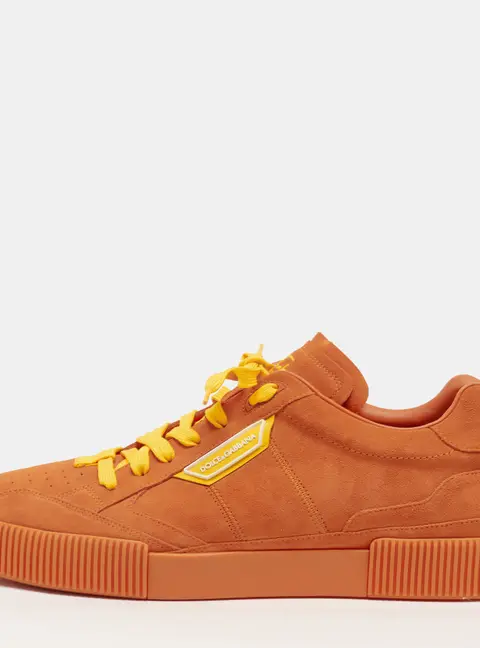 Dolce & Gabbana Miami Size 50 Orange Suede Lace Up Sneakers